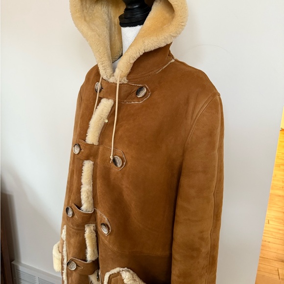 RARE!!!! Collectible 1970's Men's Tan/cognac/brown Shearling Coat - Picture 6 of 16